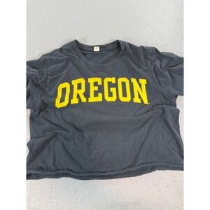 Oregon Ducks Cropped Graphic Tee Black Yellow Womens Small
